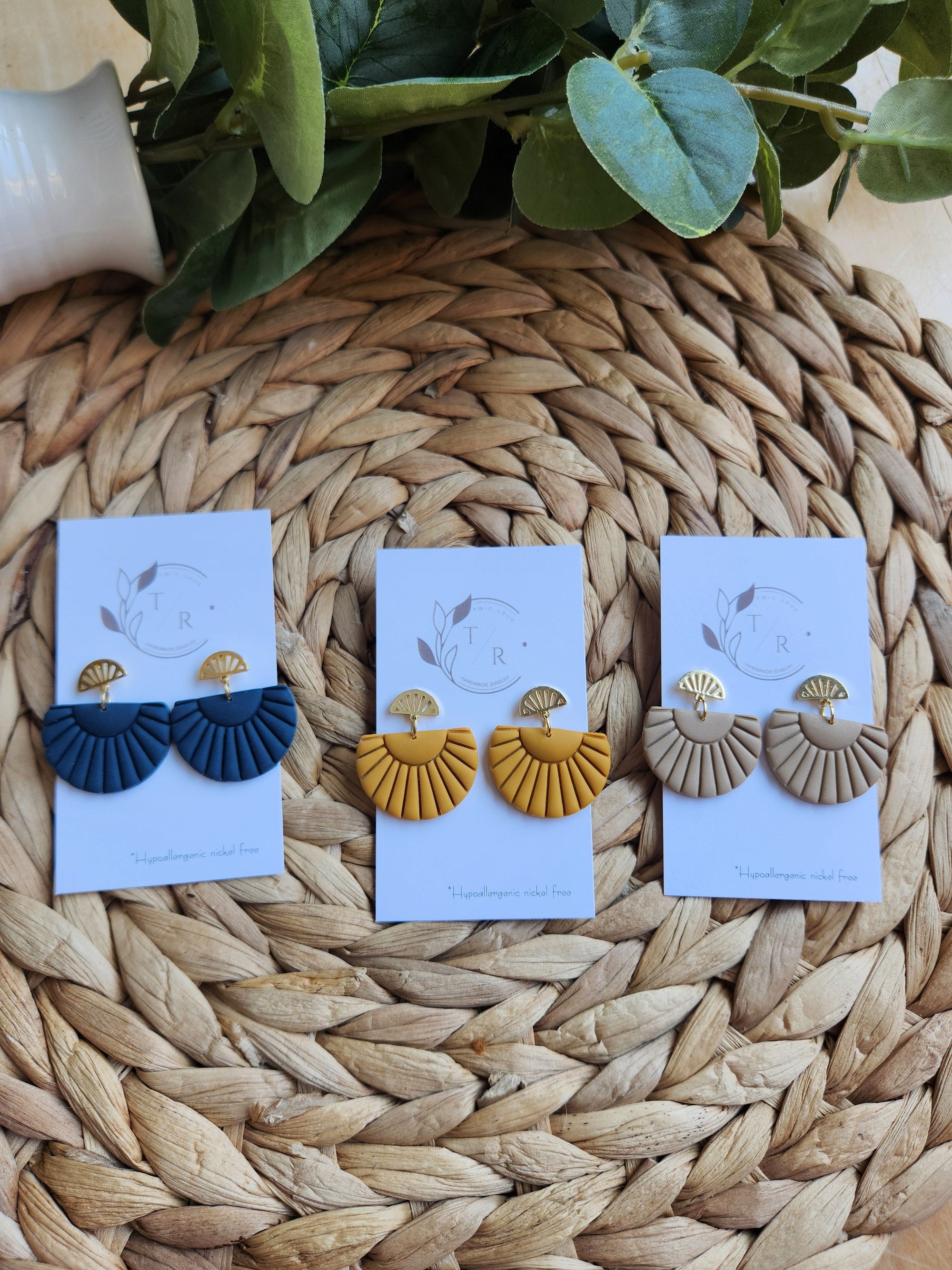 Kai| Clay Dangle with gold accents