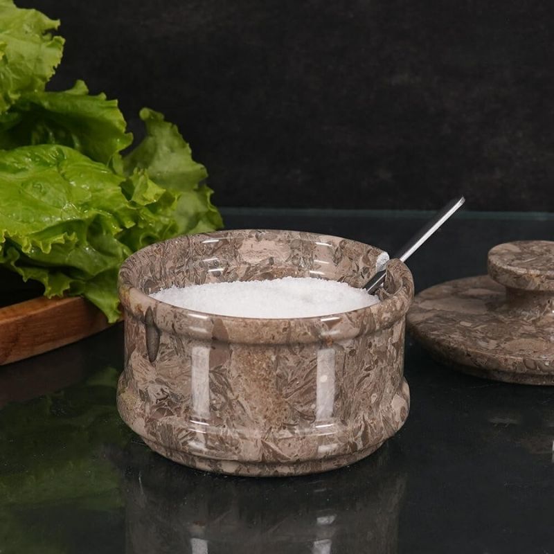 Salt Cellar with Lid and Spoon Included – Ideal for Salt, Sugar, Spices