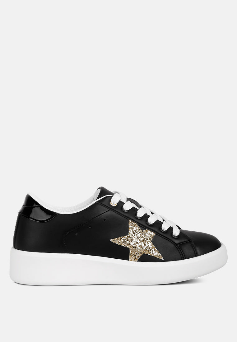 Starry Glitter Star Detail Sneakers-0