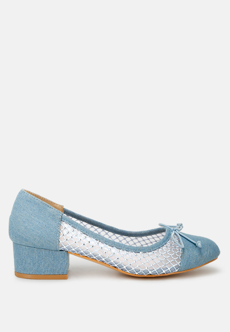Orami Rhinestone Detail Denim Ballerinas-0