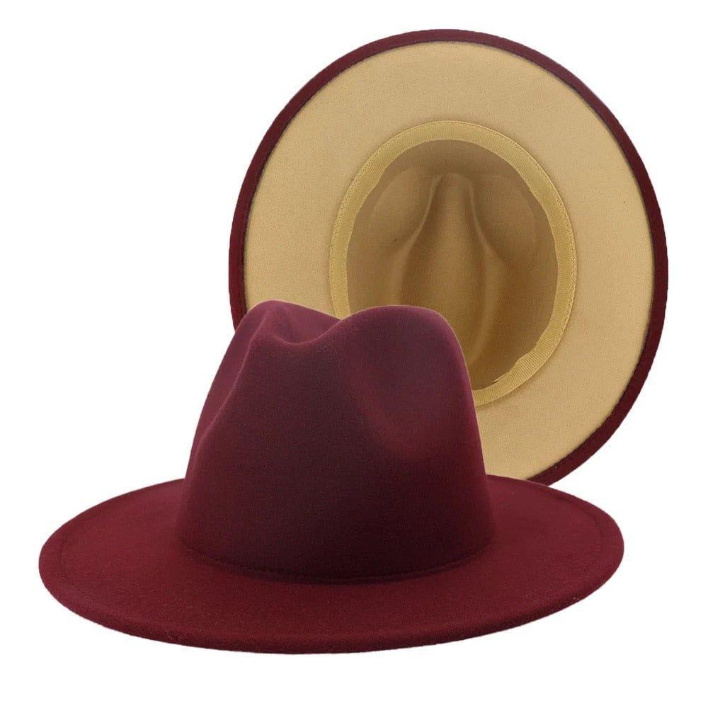 Two-Toned Fedora - 100% Cotton & Polyester Lining Adjustable Straps Unisex Hat Sizes 56-58cm Brim 7cm Height 12cm Shipped in Box-9
