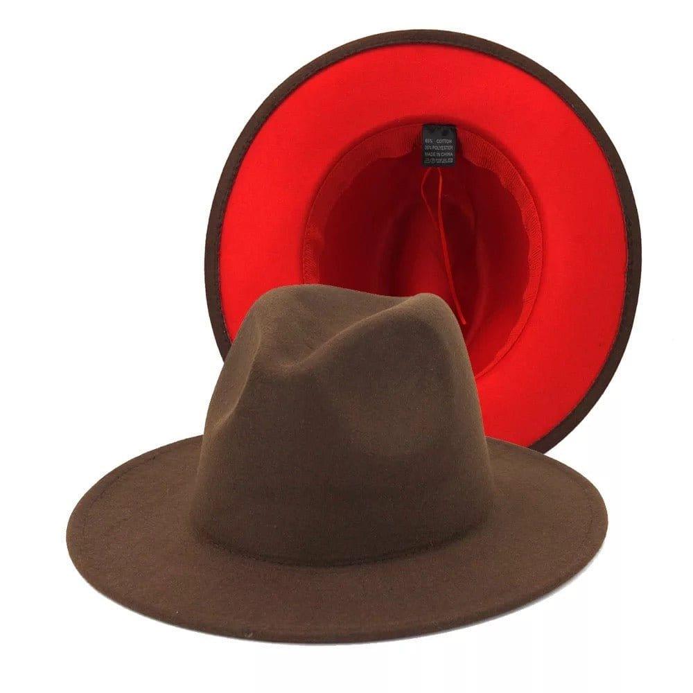 Two-Toned Fedora - 100% Cotton & Polyester Lining Adjustable Straps Unisex Hat Sizes 56-58cm Brim 7cm Height 12cm Shipped in Box-5