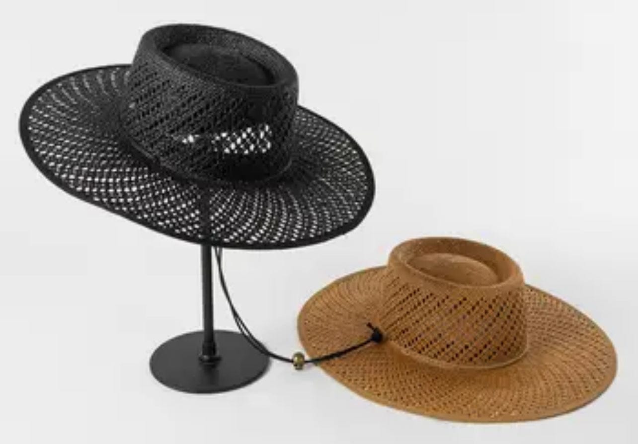 Wide Stiff Brim Straw Hat-2