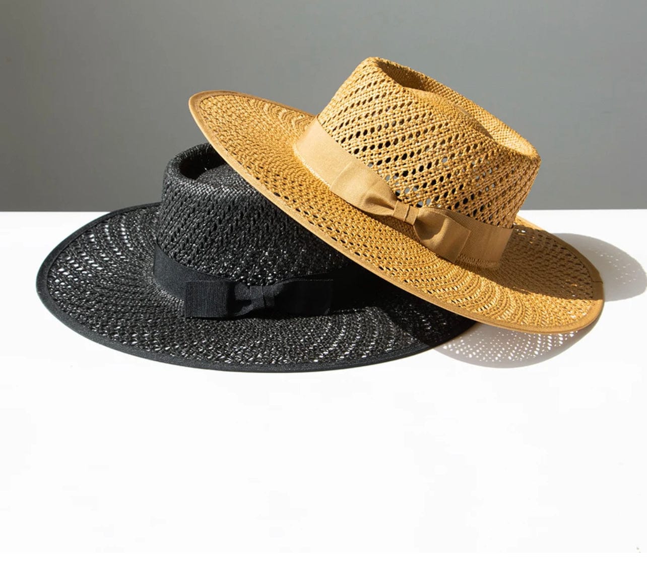 Wide Stiff Brim Straw Hat-0