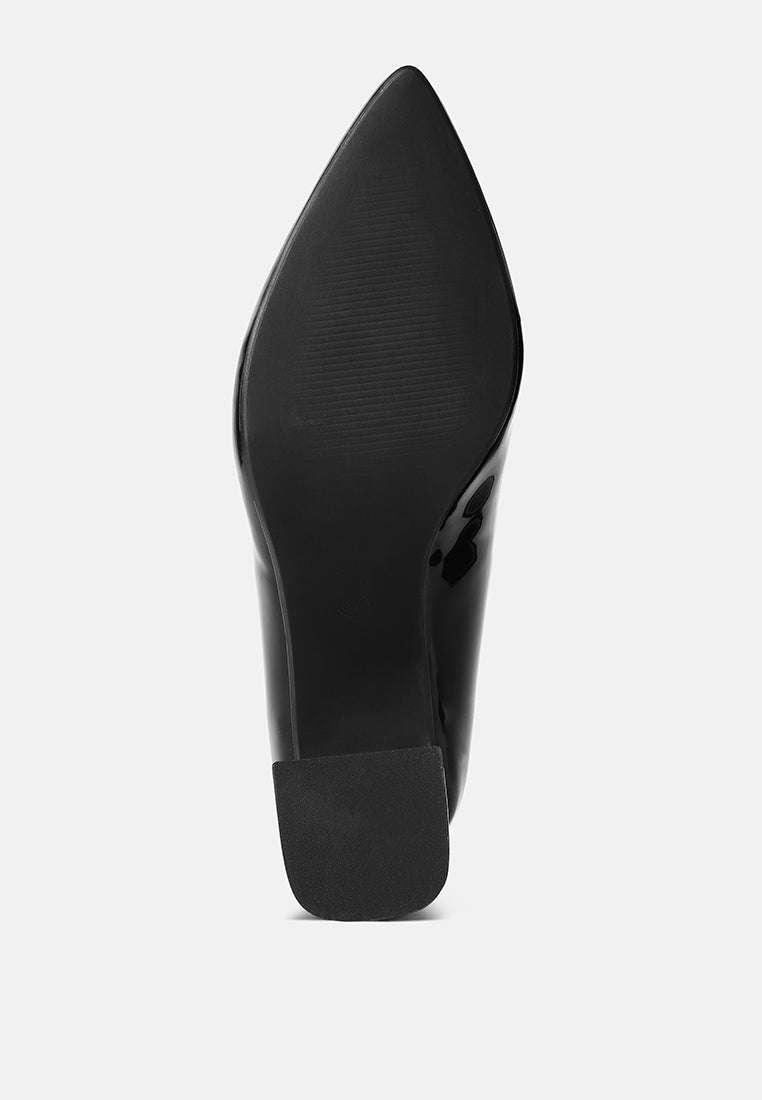 Zaila Metallic Accent Block Heel Pumps-4