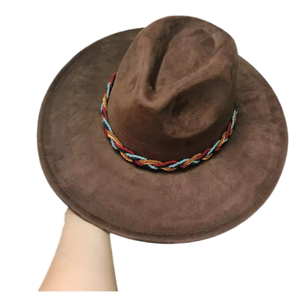 Twistme Suede wide brim Fedora-2