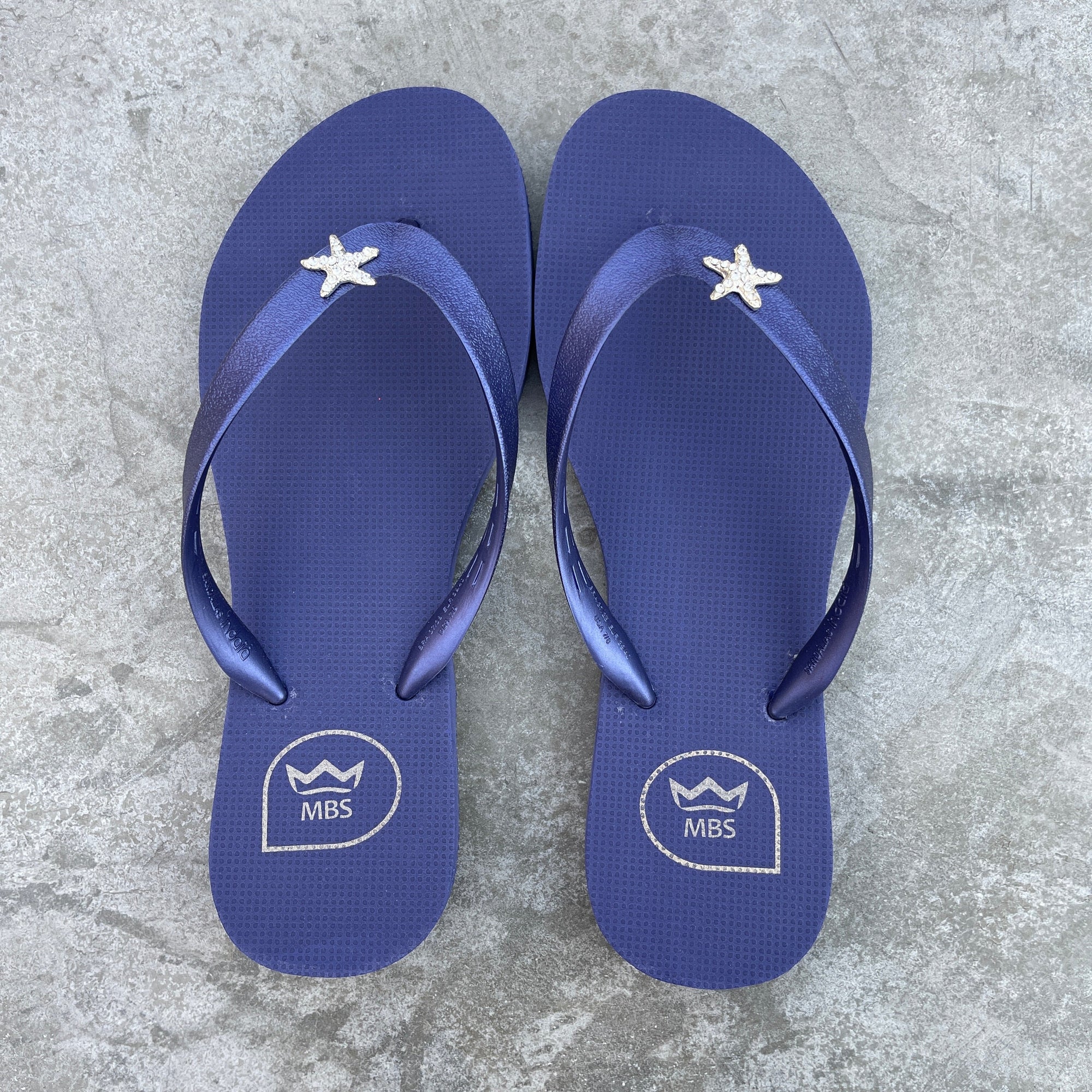 Navy Blue Star Flip Flops-0
