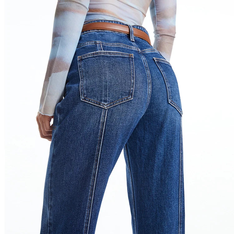 Bayeas Wide Leg Jeans with Finished Hem