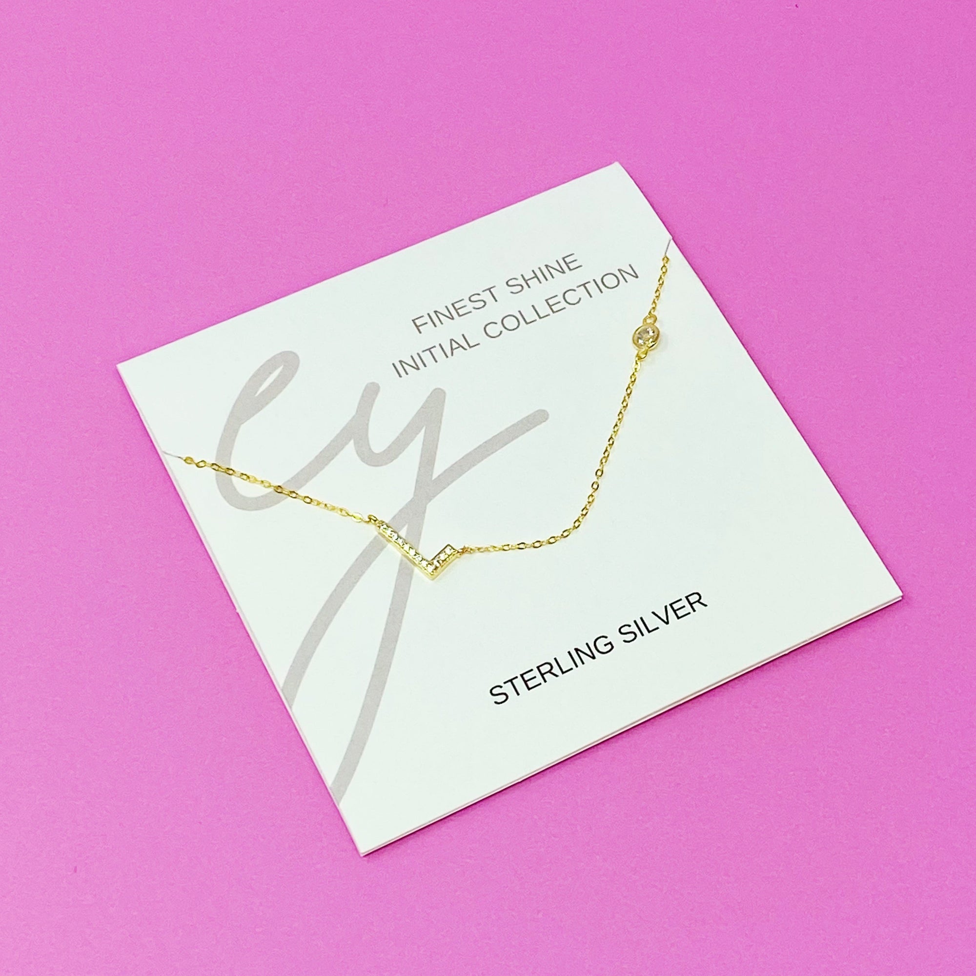 Finest Shine Initial Sterling Silver Necklace-14