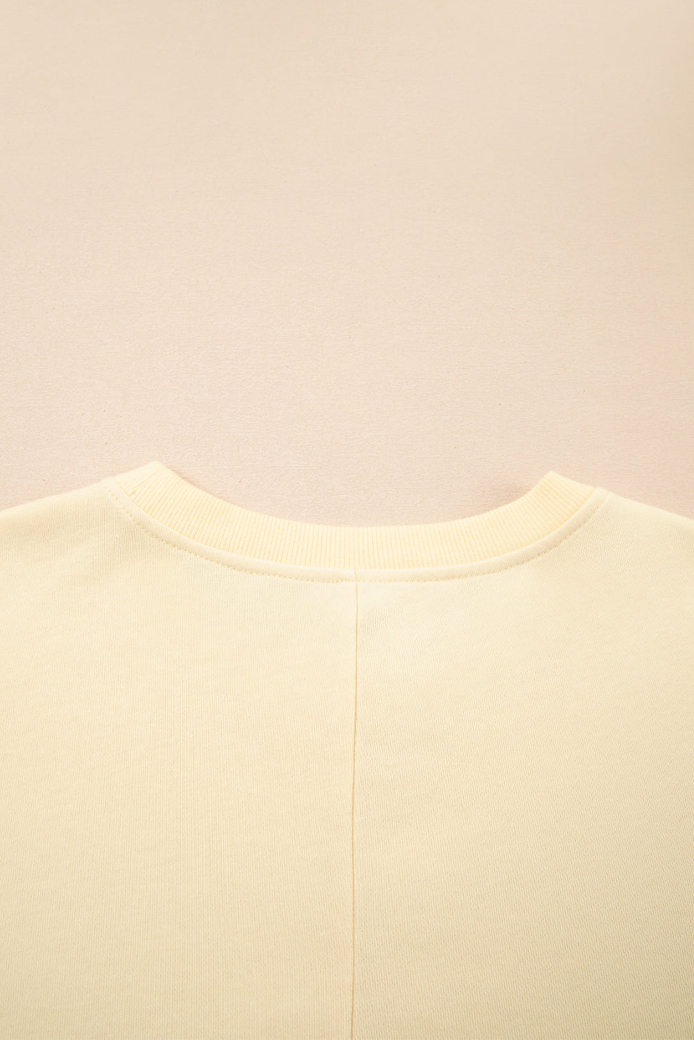 Apricot Fake Two-Piece Waffle Patchwork Sweatshirt