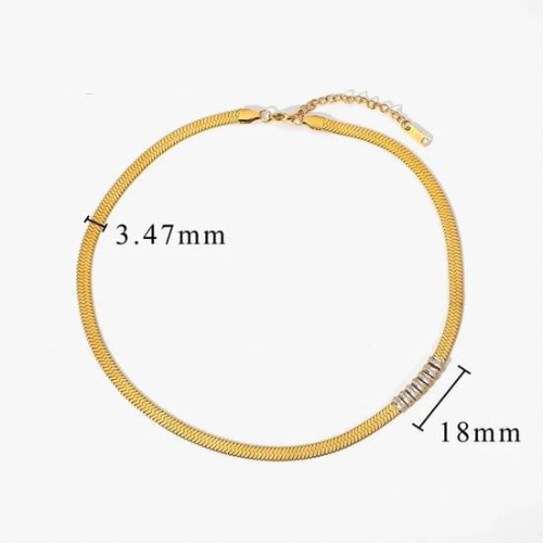 Herringbone Jeweled Necklace-3