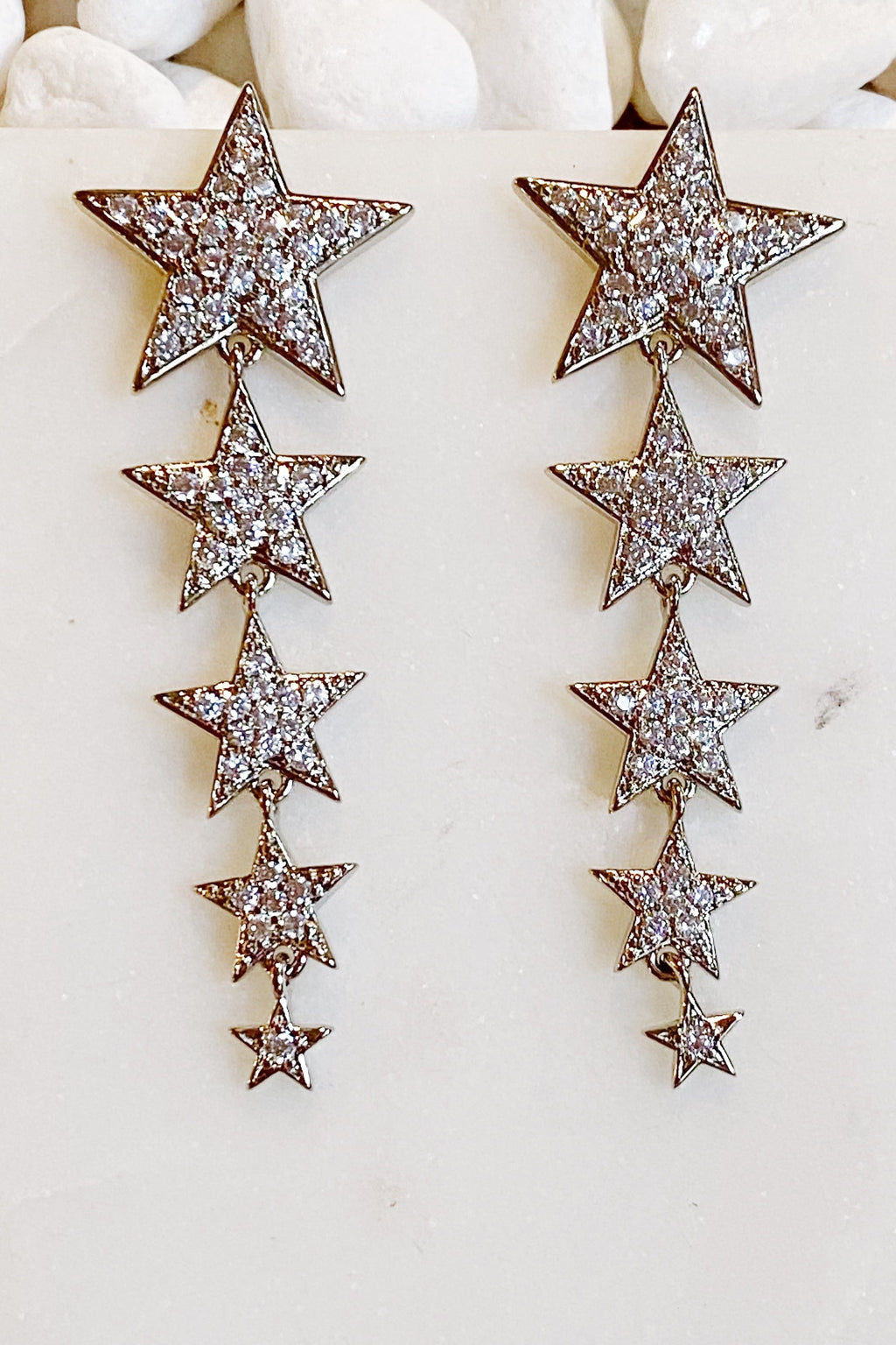 Five Stars Dangle Down Earrings-1