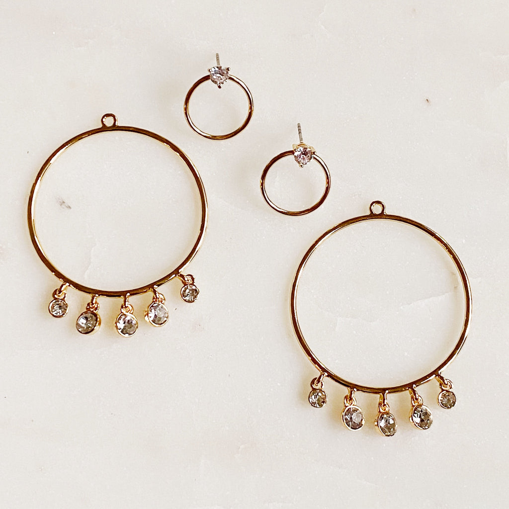 Double Circle Front Back Hoop Earrings-4