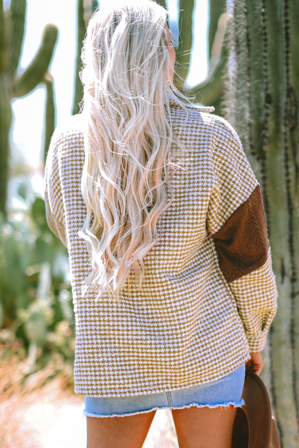 Luna Houndstooth Loose Shacket-1