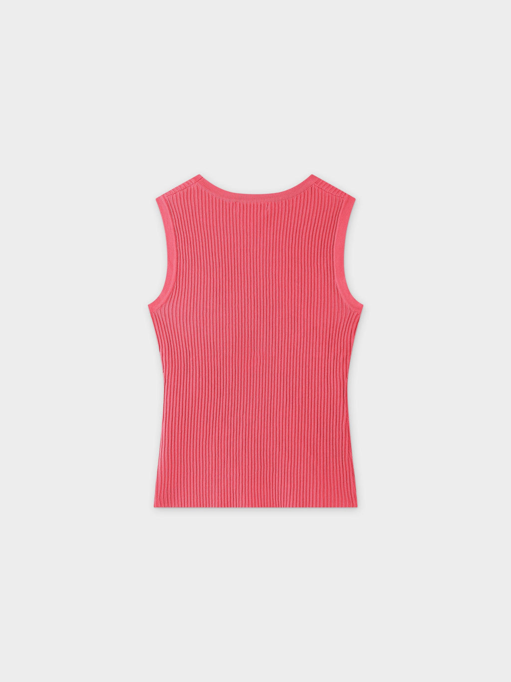 Sleeveless Ribbed Crew-Coral-1