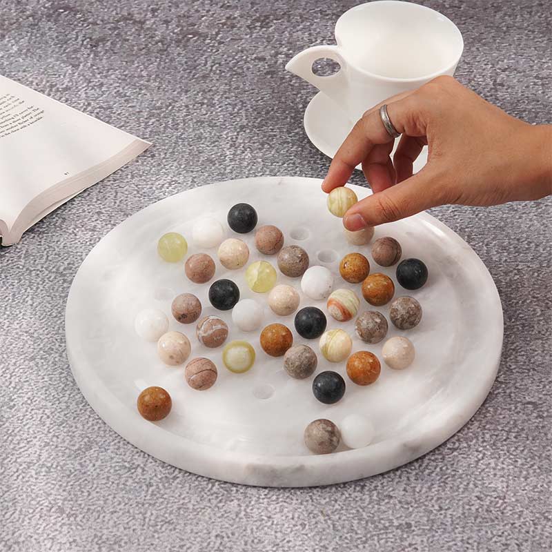 10" Marble Solitaire 2 Player Game - Board Game For Adults