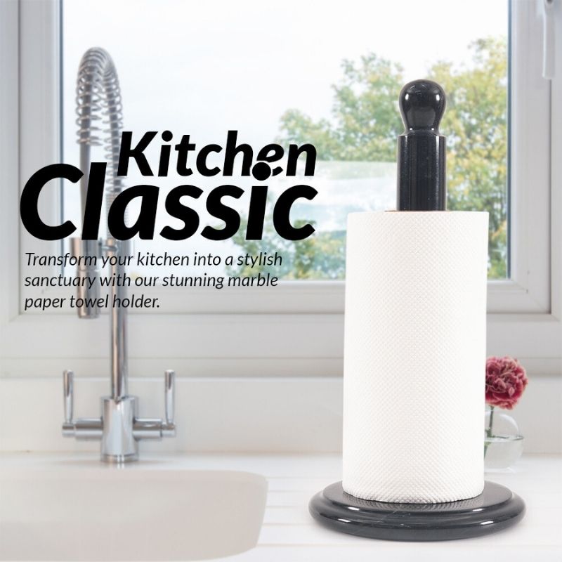12.5" Marble Paper Towel Holder for Kitchen Towels Rack - Wrapping Paper Holder Towel