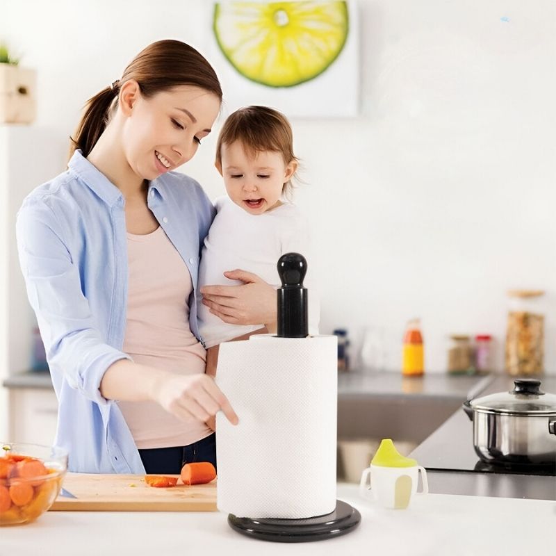 12.5" Marble Paper Towel Holder for Kitchen Towels Rack - Wrapping Paper Holder Towel