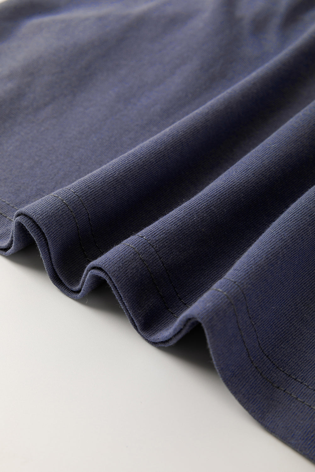 Dark Blue Leopard Colorblock Patchwork Drop Shoulder Top