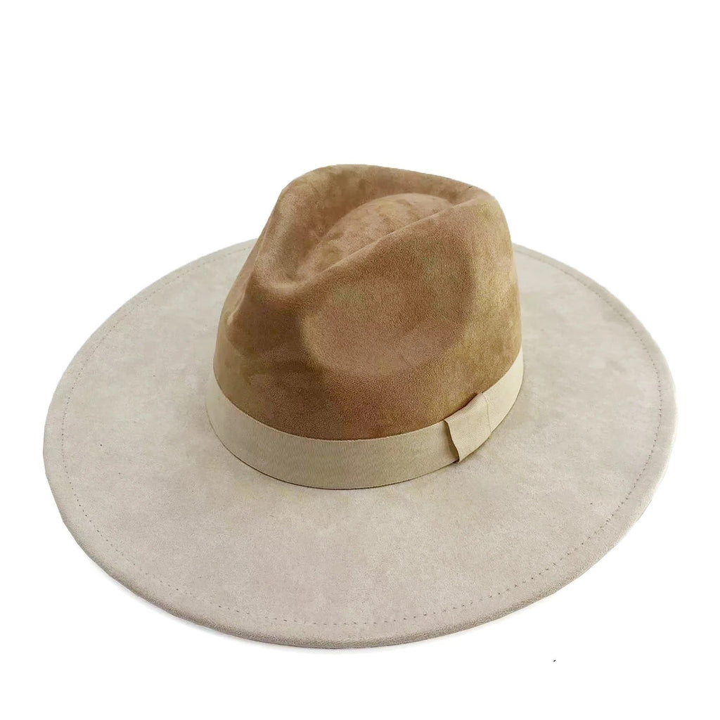 Luxury Suede Fedora - vanilla cream-1