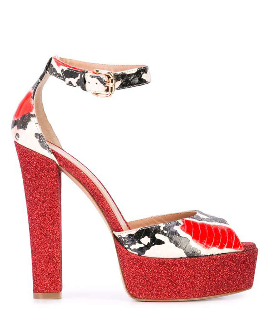 Red Venezia Platform Heel