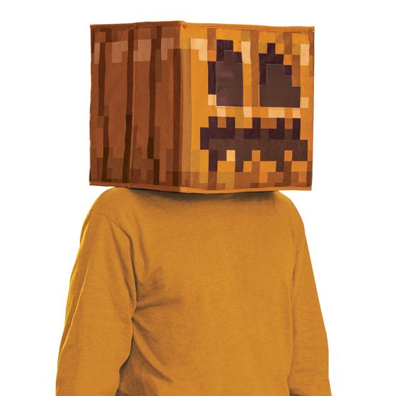 Minecraft Jack O'Lantern Block Head Headpiece Costume Mask