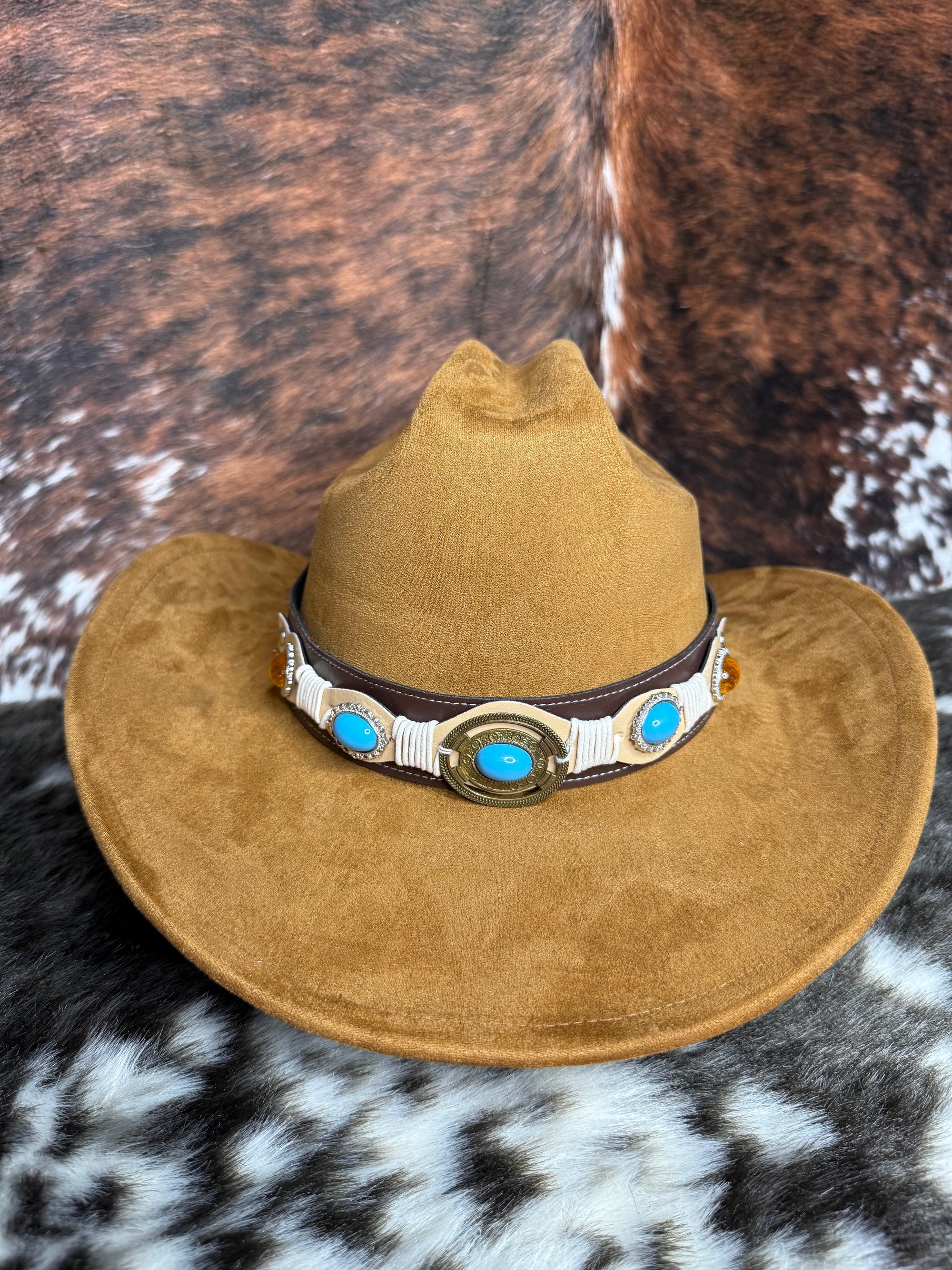 Premium Suede Cowboy Hat - Adjustable Straps Inside, Unisex Design, Size 56-58cm, Western Style, Fashionable & Functional, Shipped in a Box-0