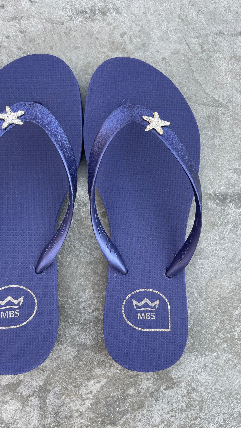 Navy Blue Star Flip Flops-2