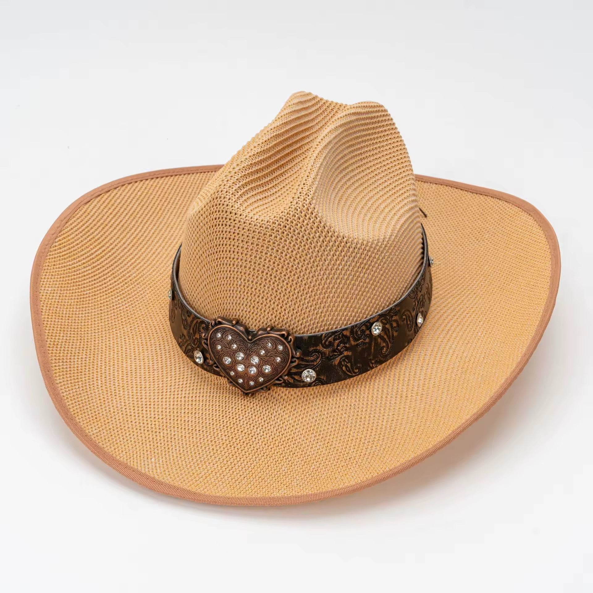 Rodoe Hearts Woven Straw Cowboy Hat-0