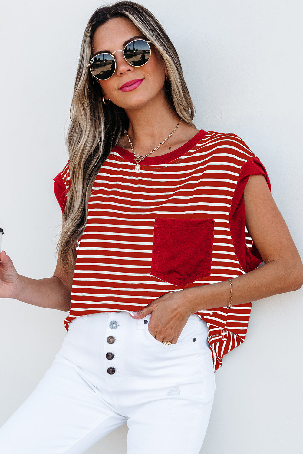 Annika Stripe Round Neck Tank Top-2