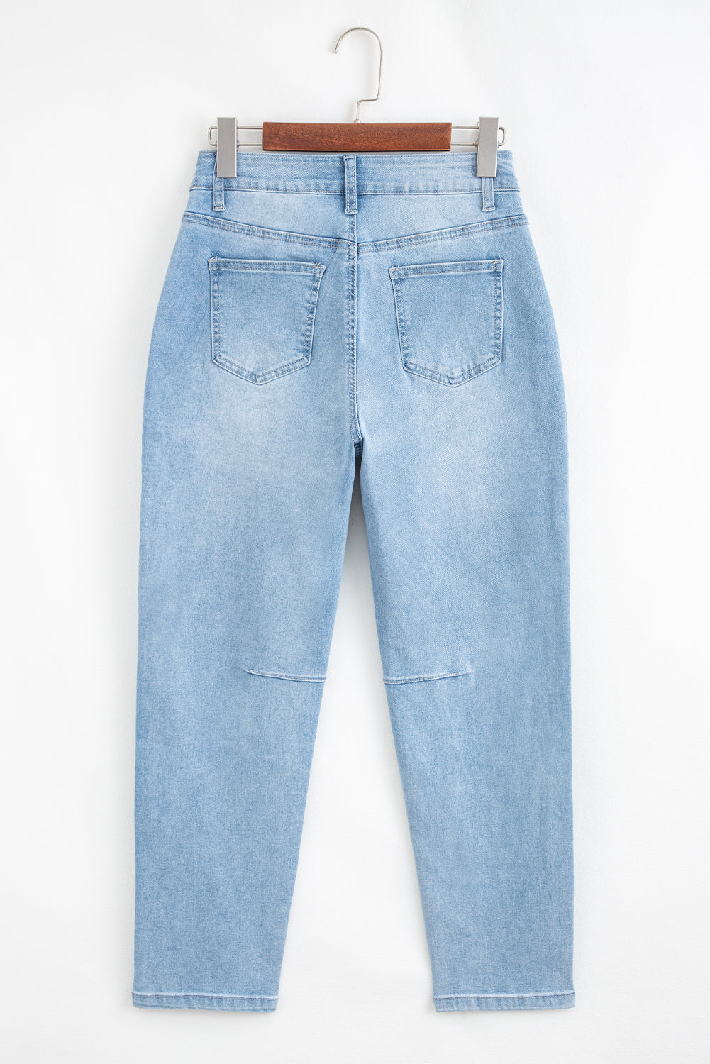 Beau Blue High Rise Relaxed Patch Pocket Jeans