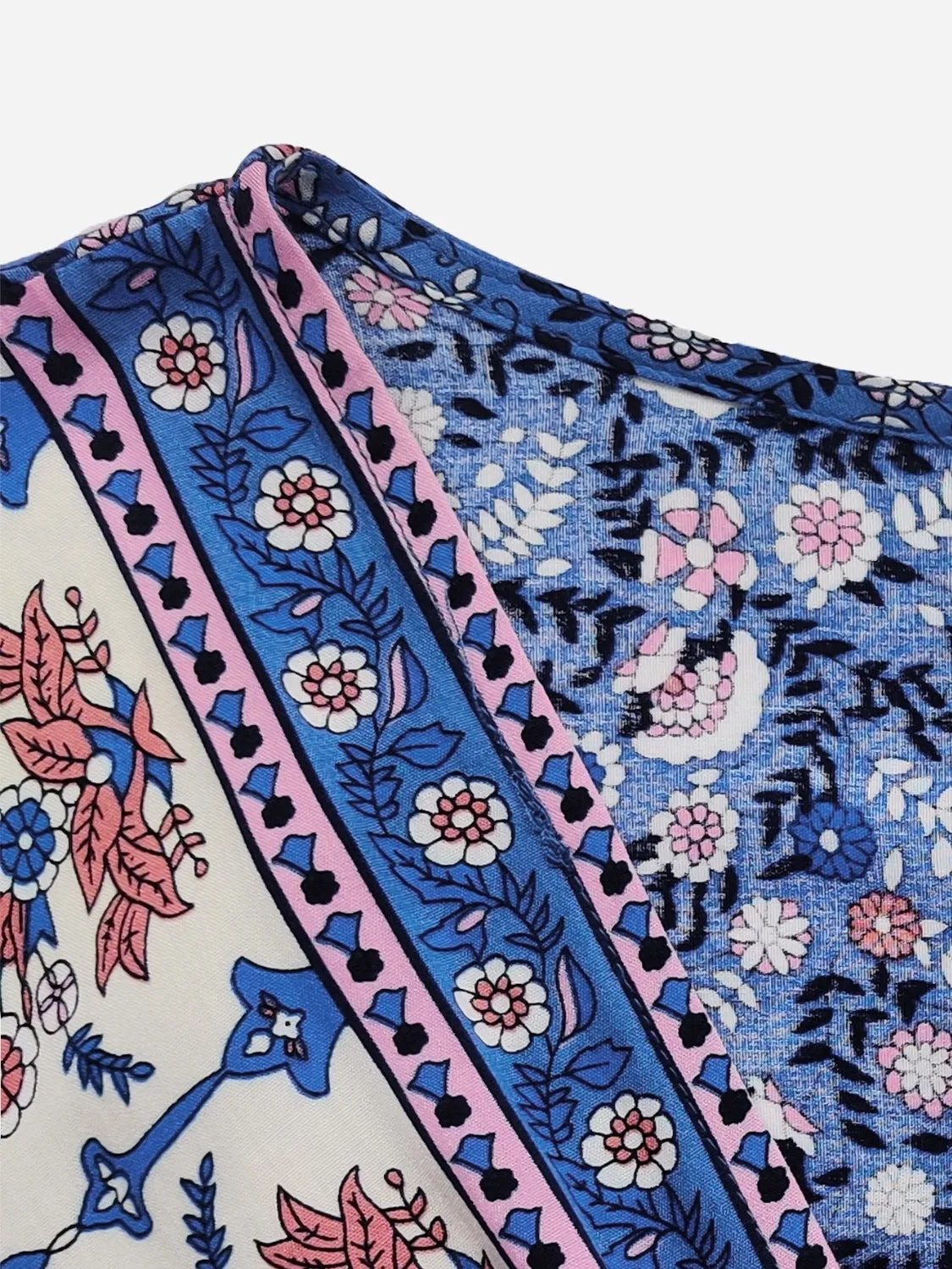 Plus Size Printed Surplice Half Sleeve Dress