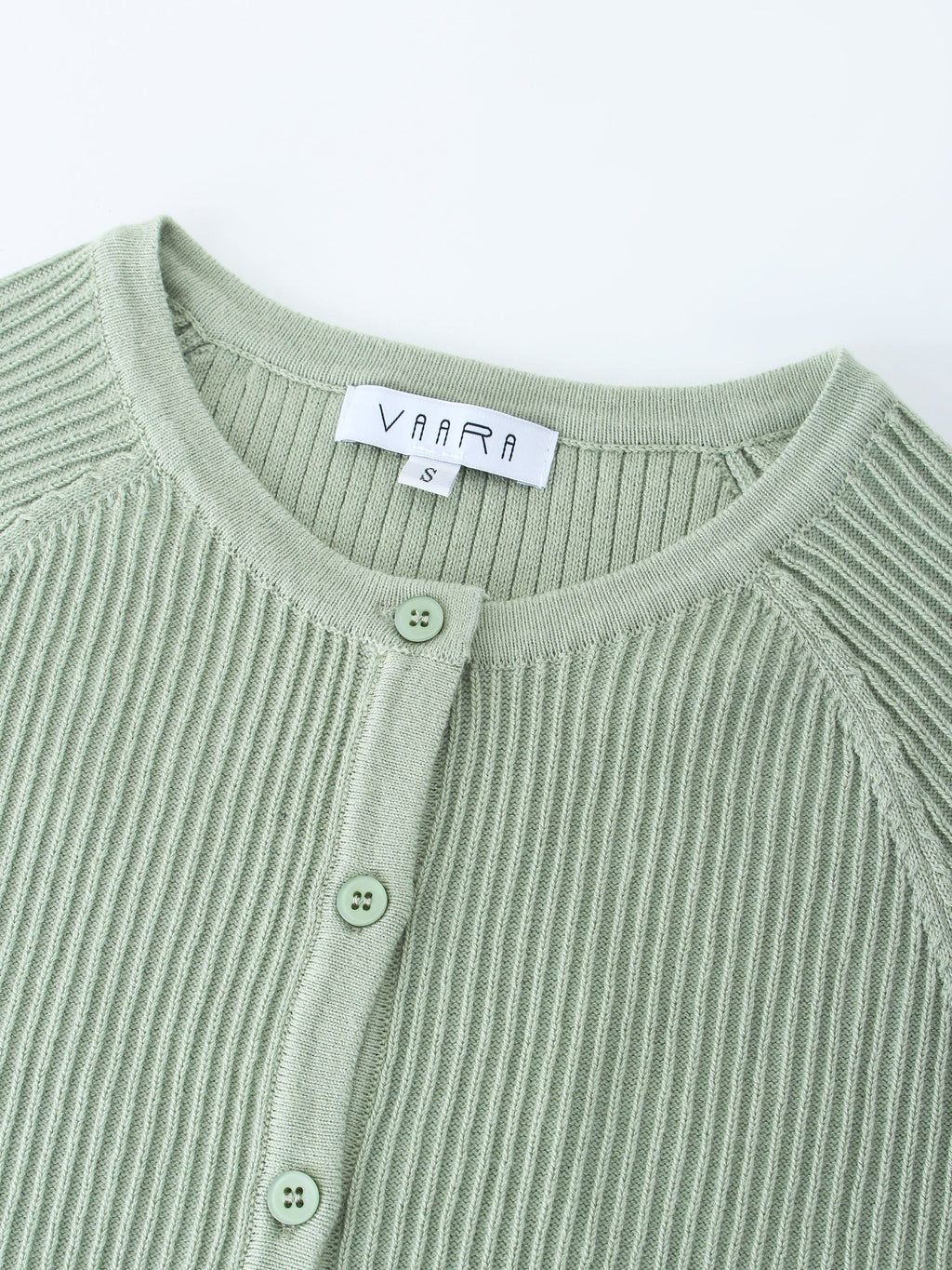 Ribbed Knit Cardigan-Seafoam-2