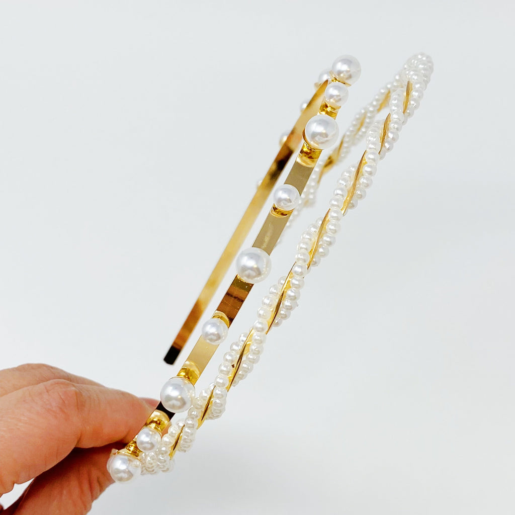Precious Pearl Headband Set Of 2-0