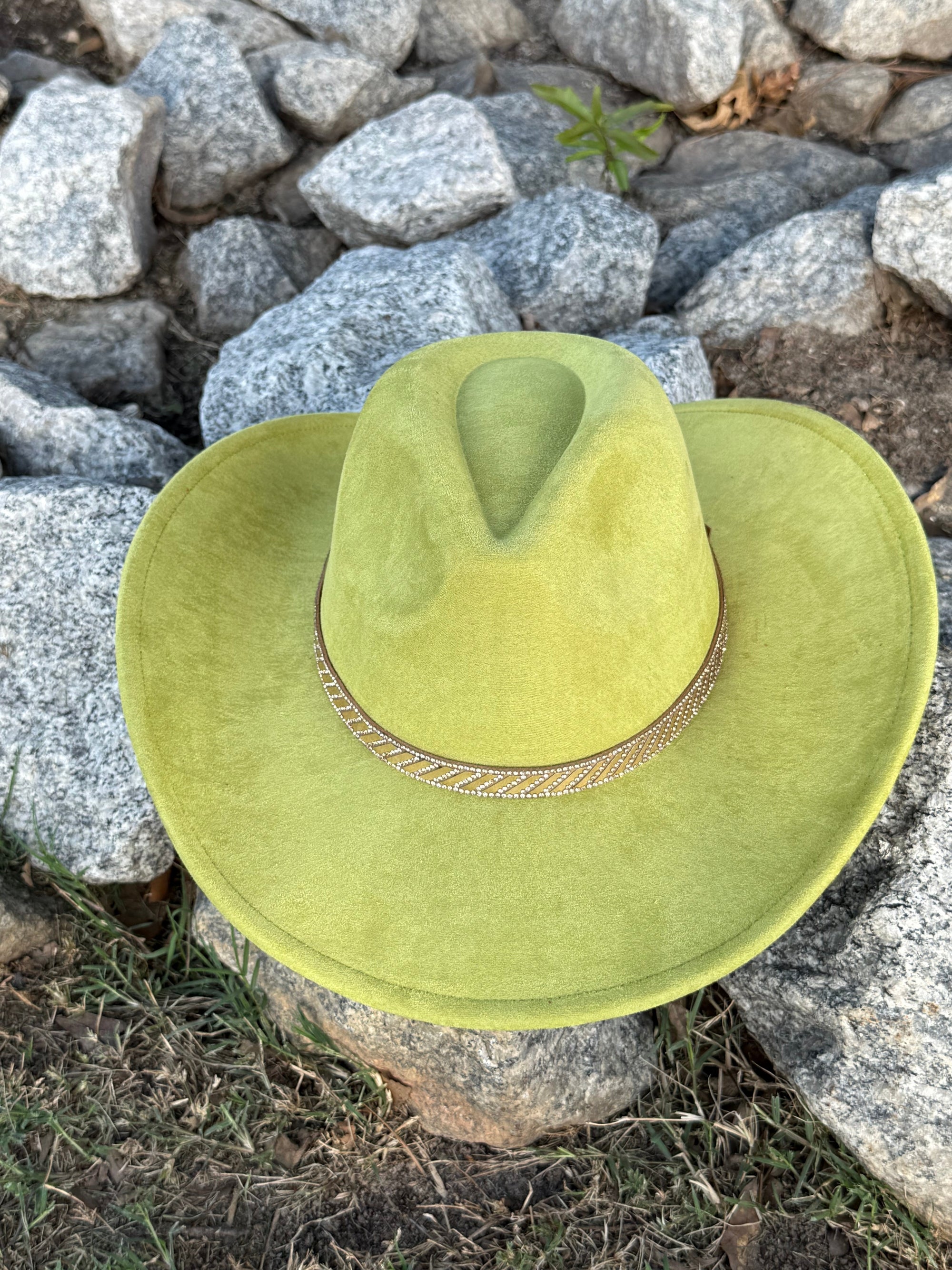 Rose Gold Suede Cowboy Hat-2