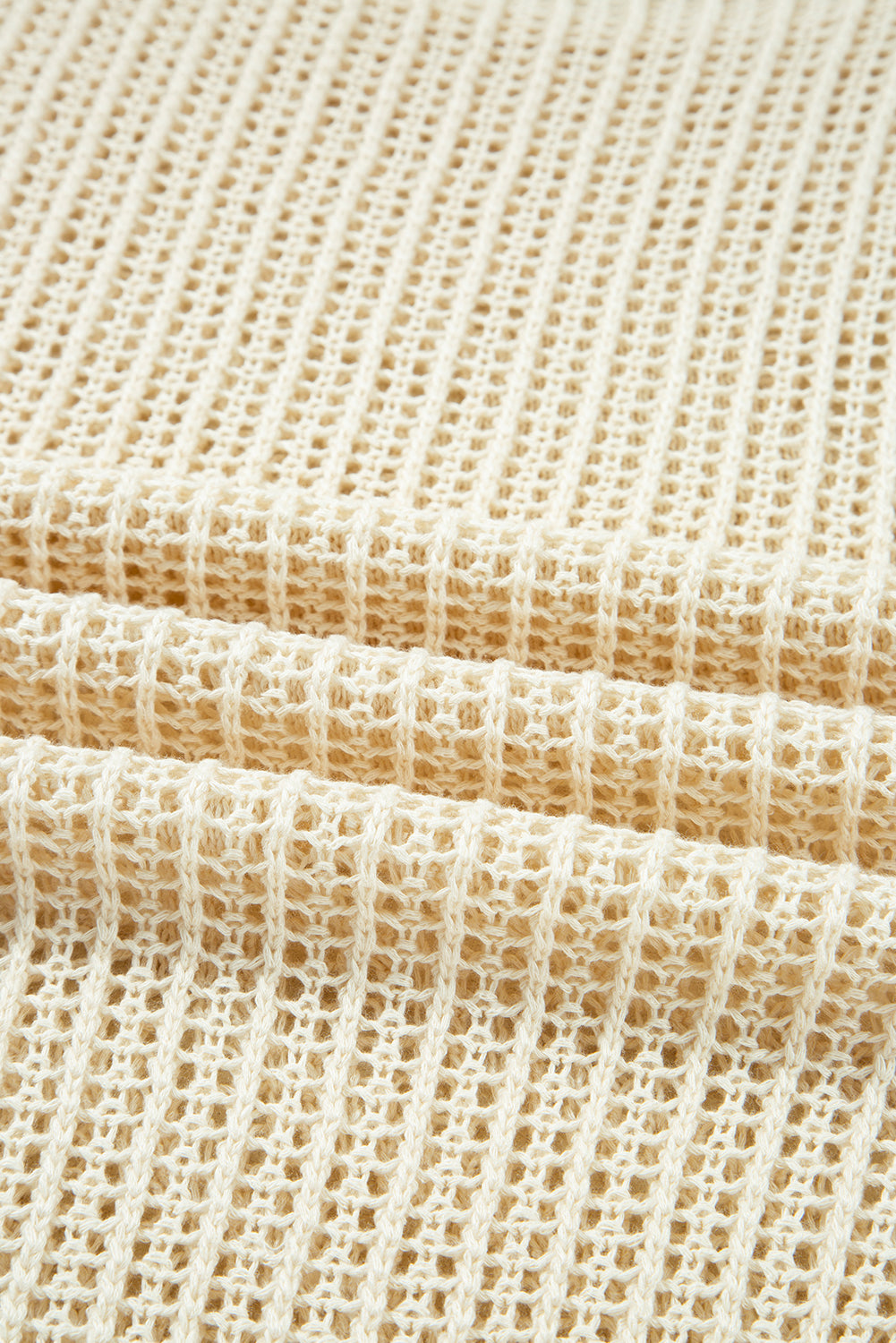 Parchment Hollow Out Knit Star Pattern Plus Size Sweater