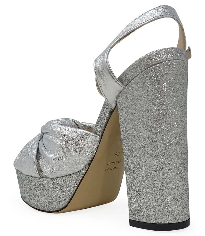 Marilu Silver Glitter Platform Heel
