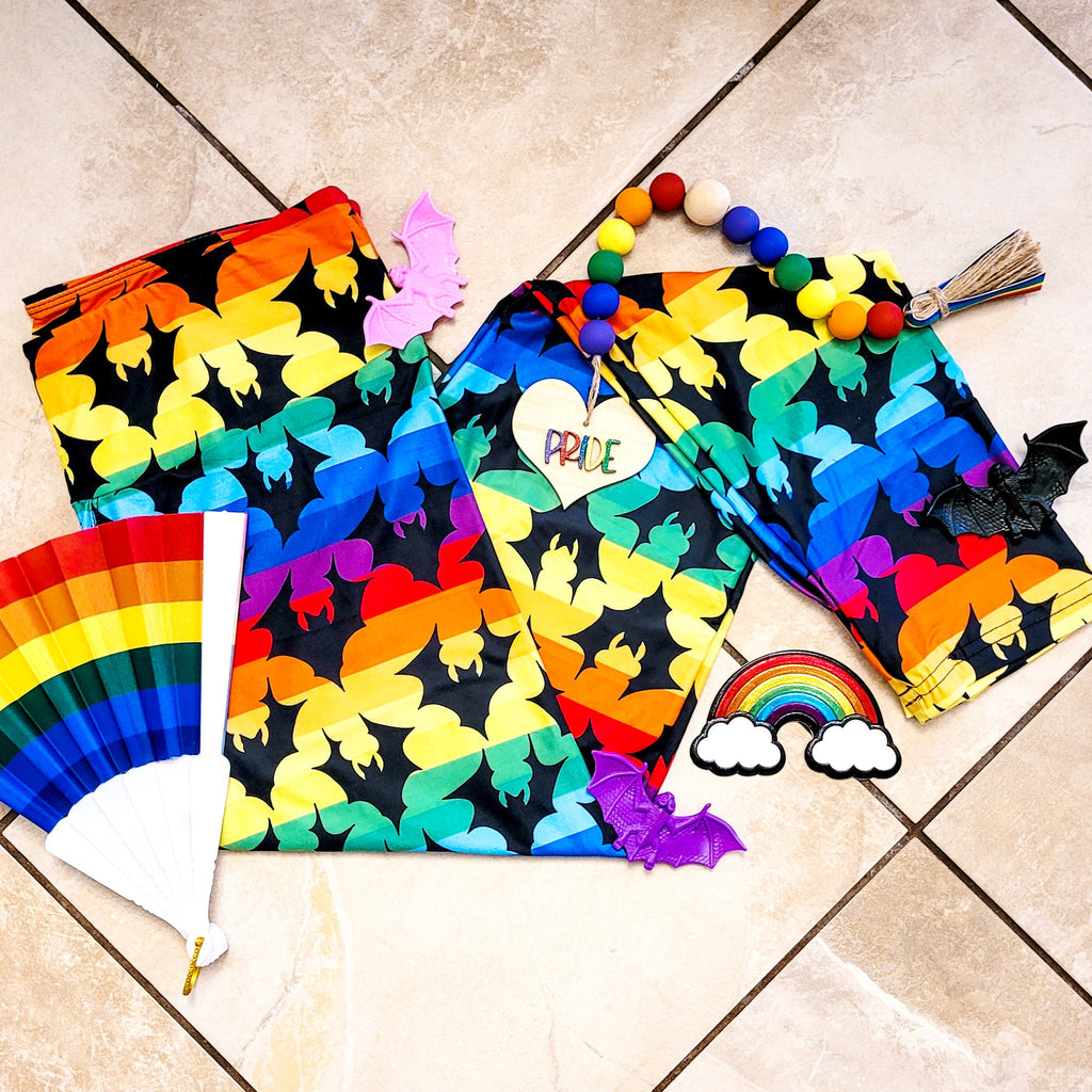 Rainbow Bats (Exclusive) - High-quality Handcrafted Vibrant Leggings