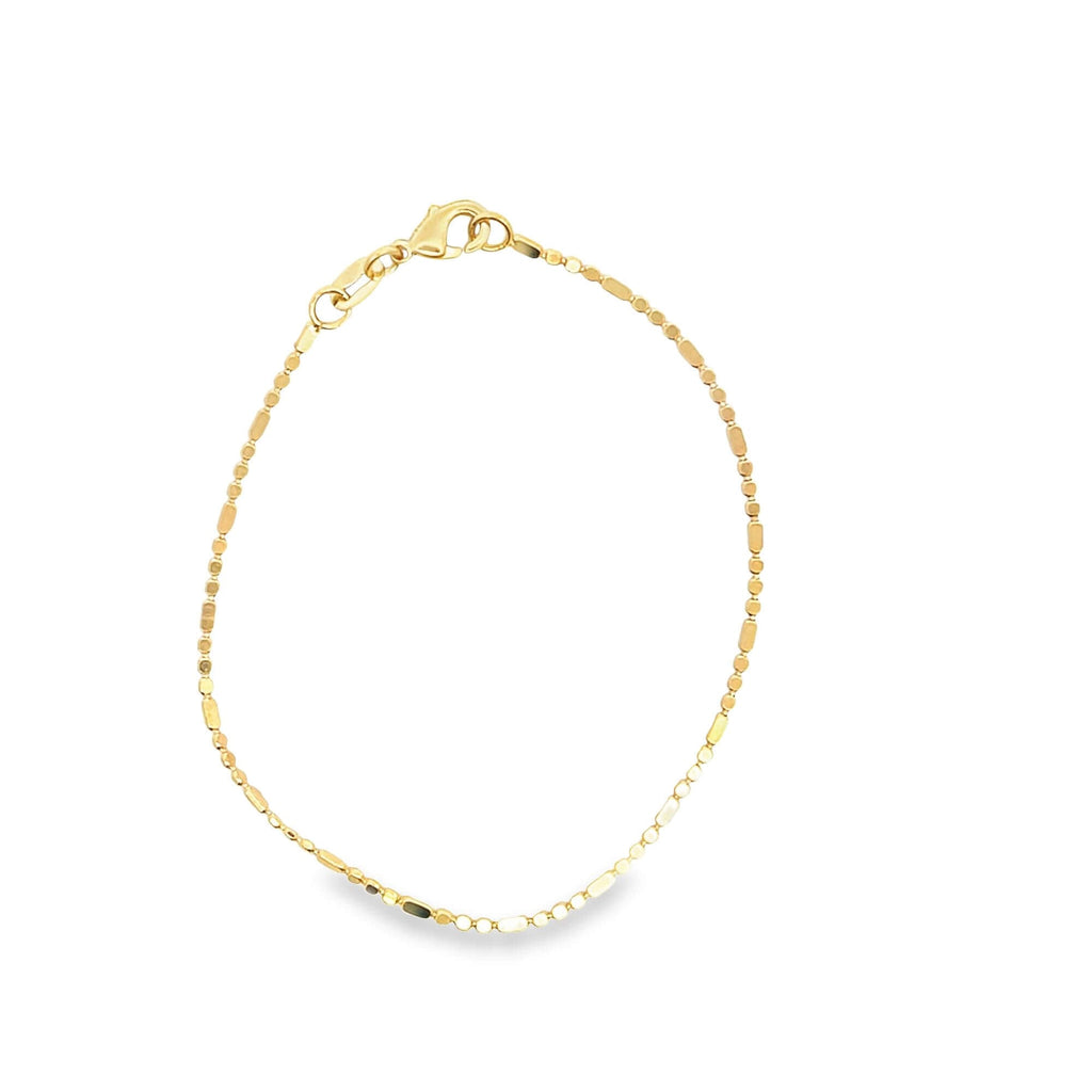 1mm Flat Beaded Bar Bracelet   (I376A)-0