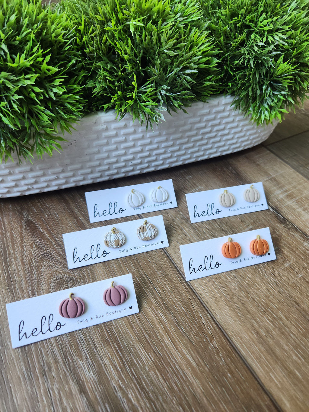 Pumpkin clay studs