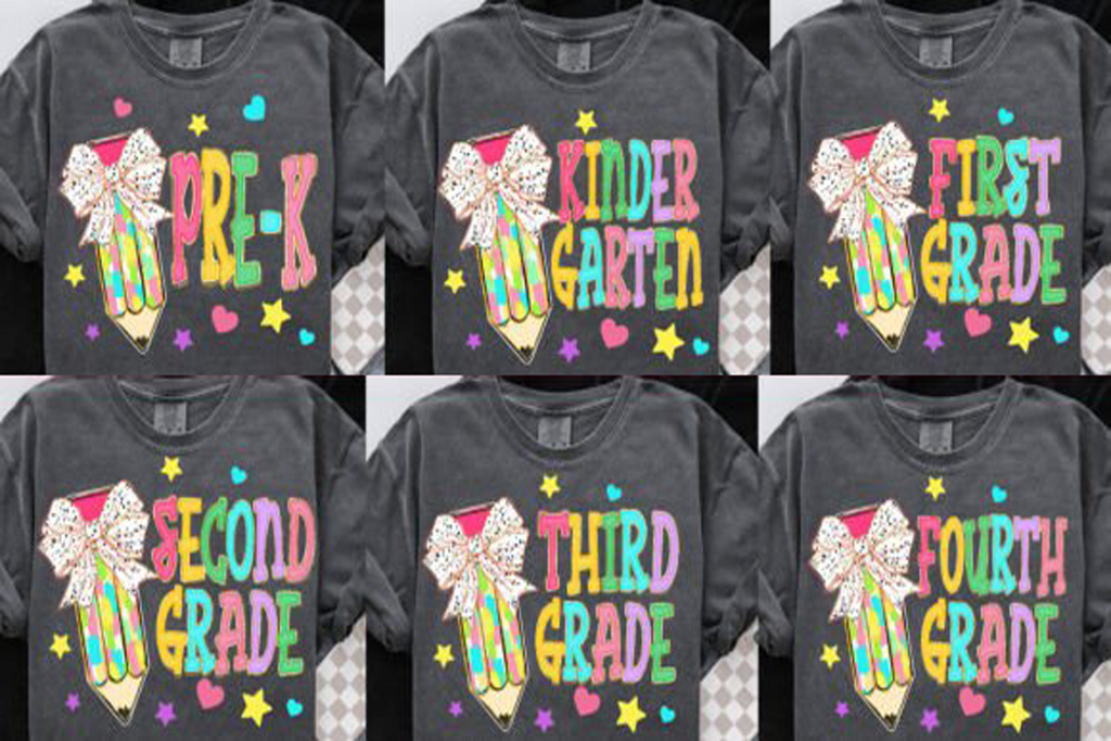 First Grade Pre K Second Third Grade fourth grade Teacher Shirt, Back to School 1st Grade Tee, Teacher Appreciation Gift, Cute Elementary School, Coquette Bow (Copy)