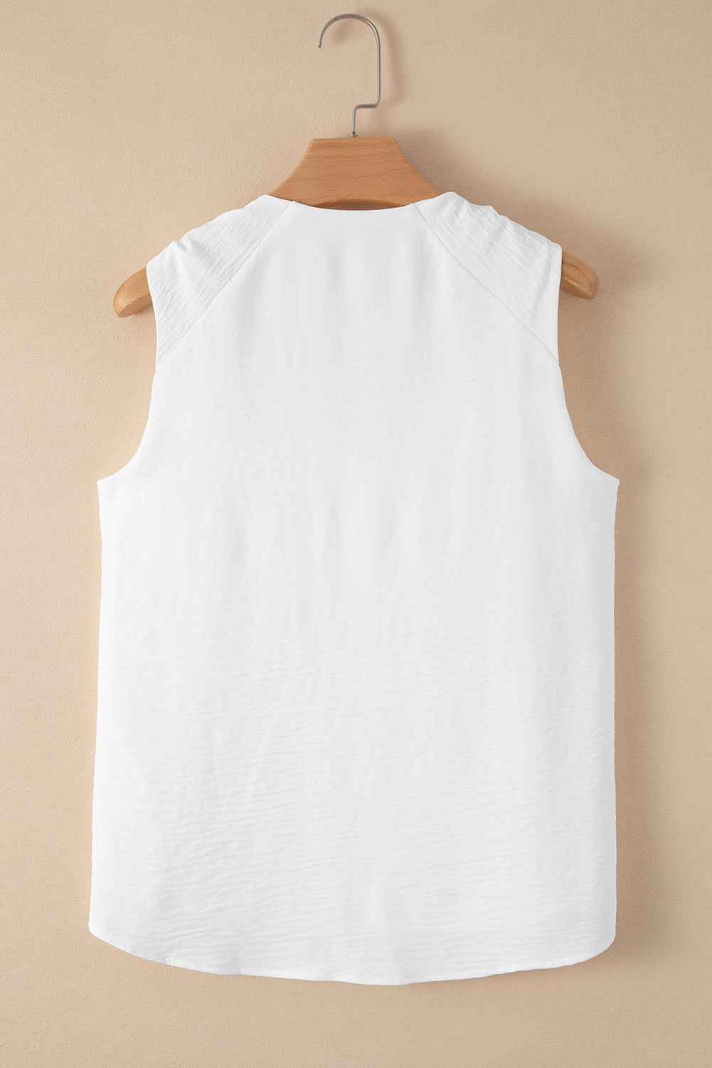 White V Neck Casual Knotted Shoulder Sleeveless Shirt