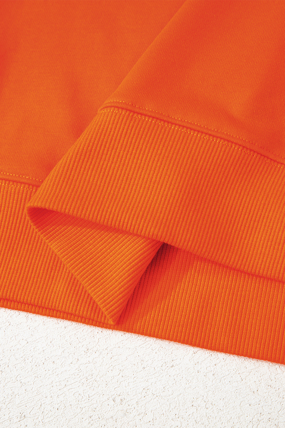 Orange Preppy Striped Sleeve Loose Sweatshirt