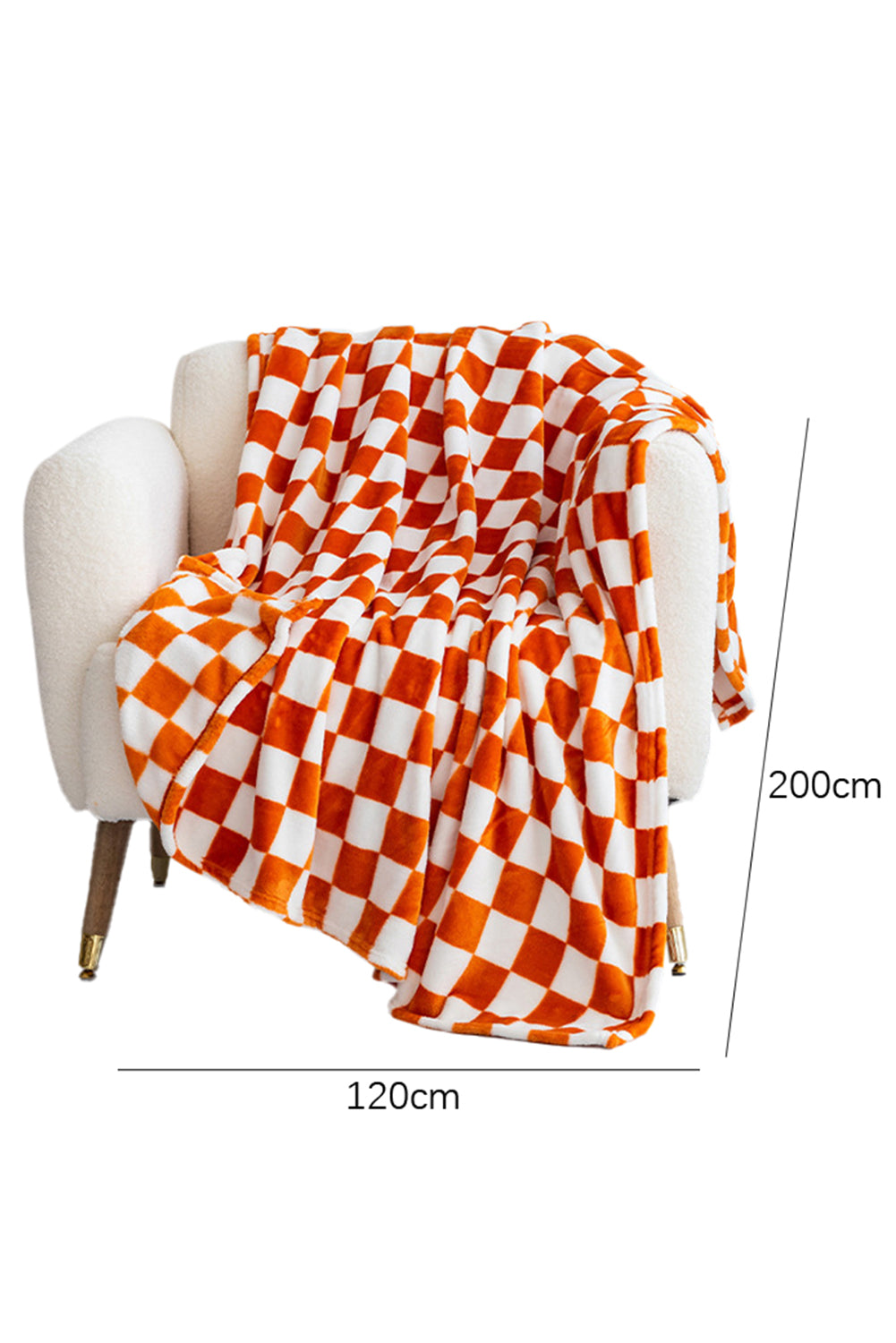 Orange Checkerboard Printed Soft Throw Blanket 120*200cm