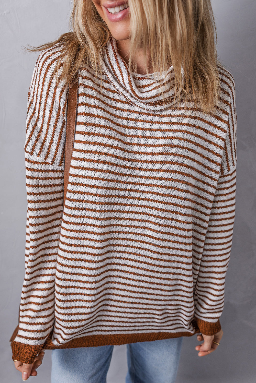Alaia Striped Turtleneck Loose Sweater-3