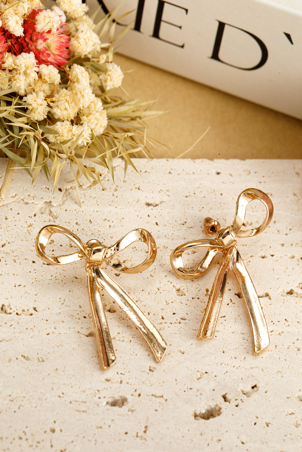 Gold Bowknot Alloy Minimalist Earrings