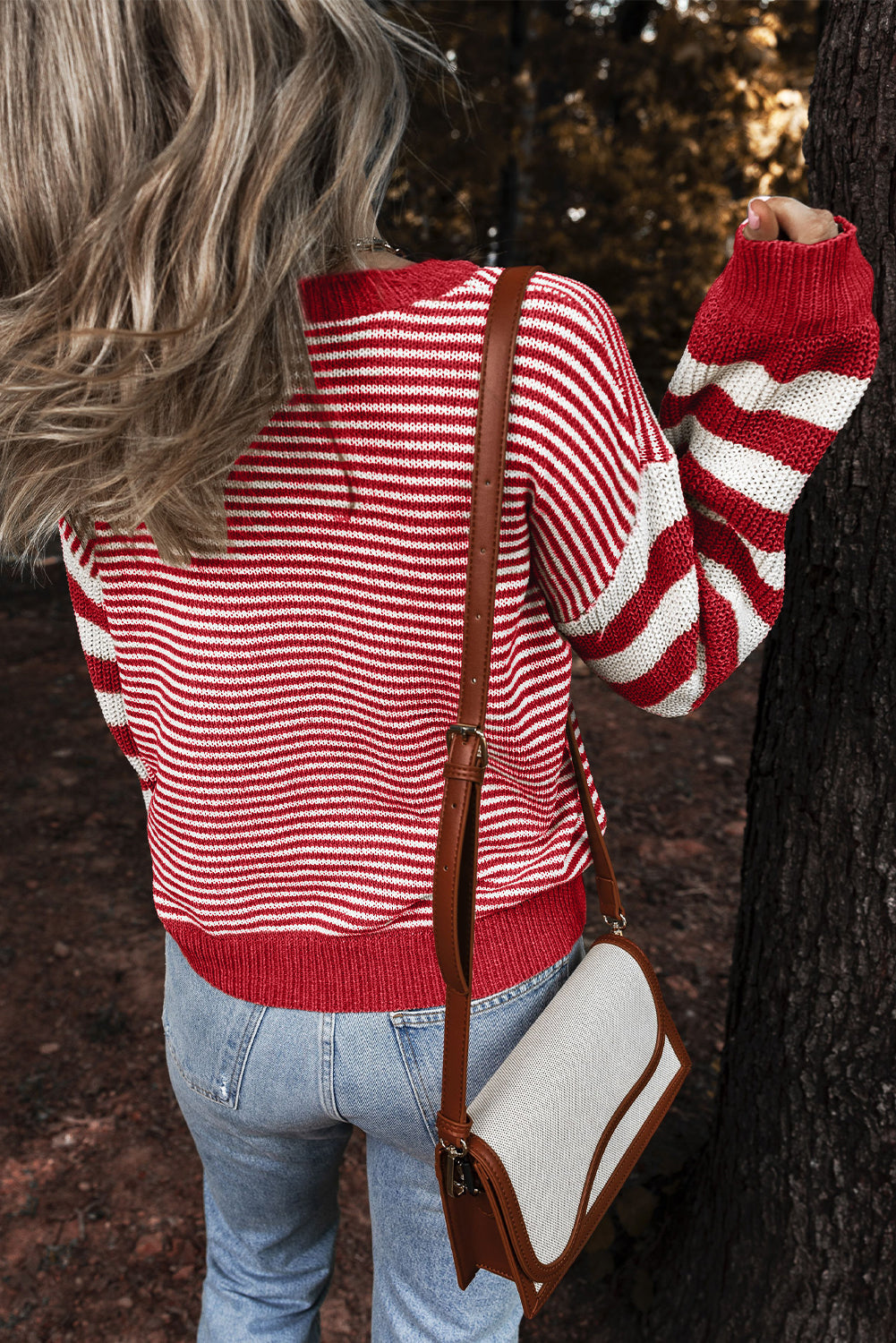Emily Stripe Textured Sweater-1
