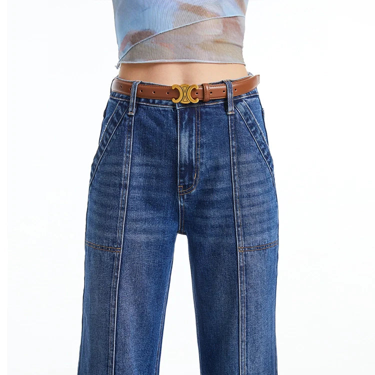 Bayeas Wide Leg Jeans with Finished Hem
