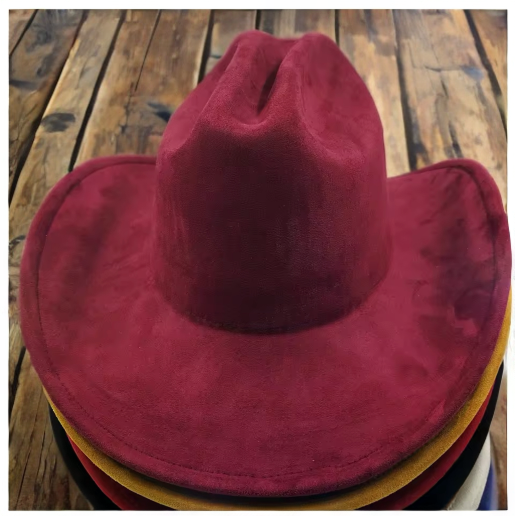 Vegan Suede Cowboy Hat Solid, Solid Cowboy Hat for Burning,, Rancher Hat, Wide Brim Hat, Hat for customization-5