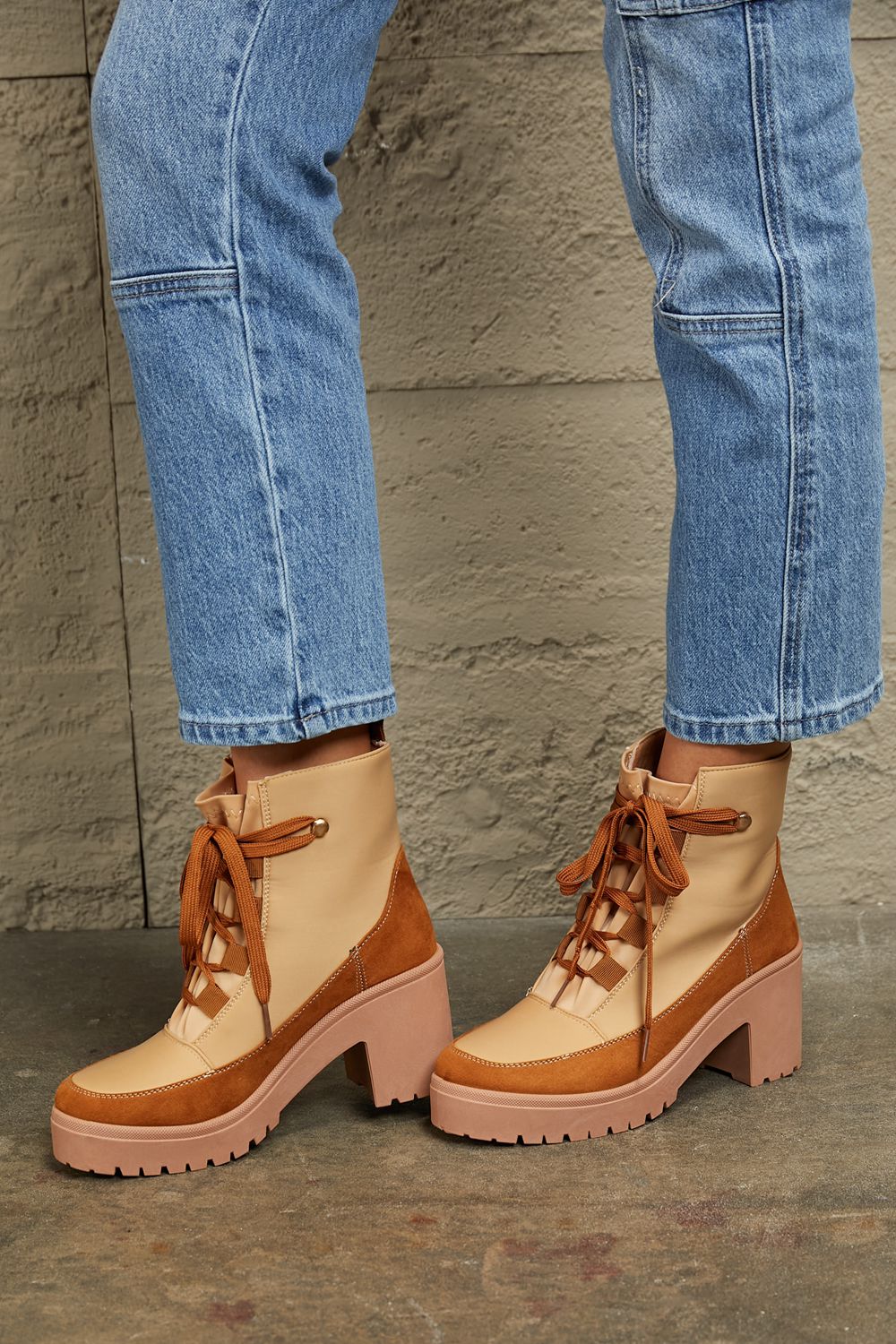 East Lion Corp Lace Up Lug Booties-4